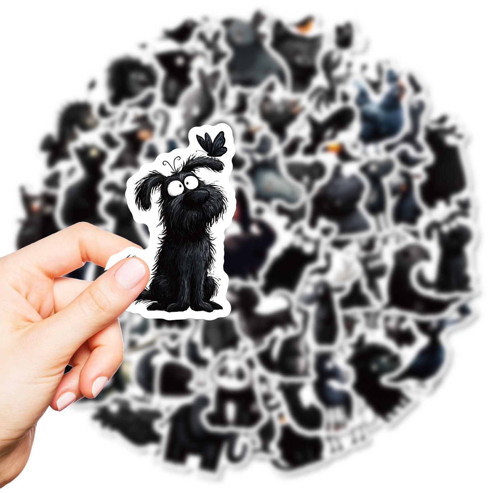 Wholesale 5pcs 56 Black Animal Cartoon Stickers Creative Stickers