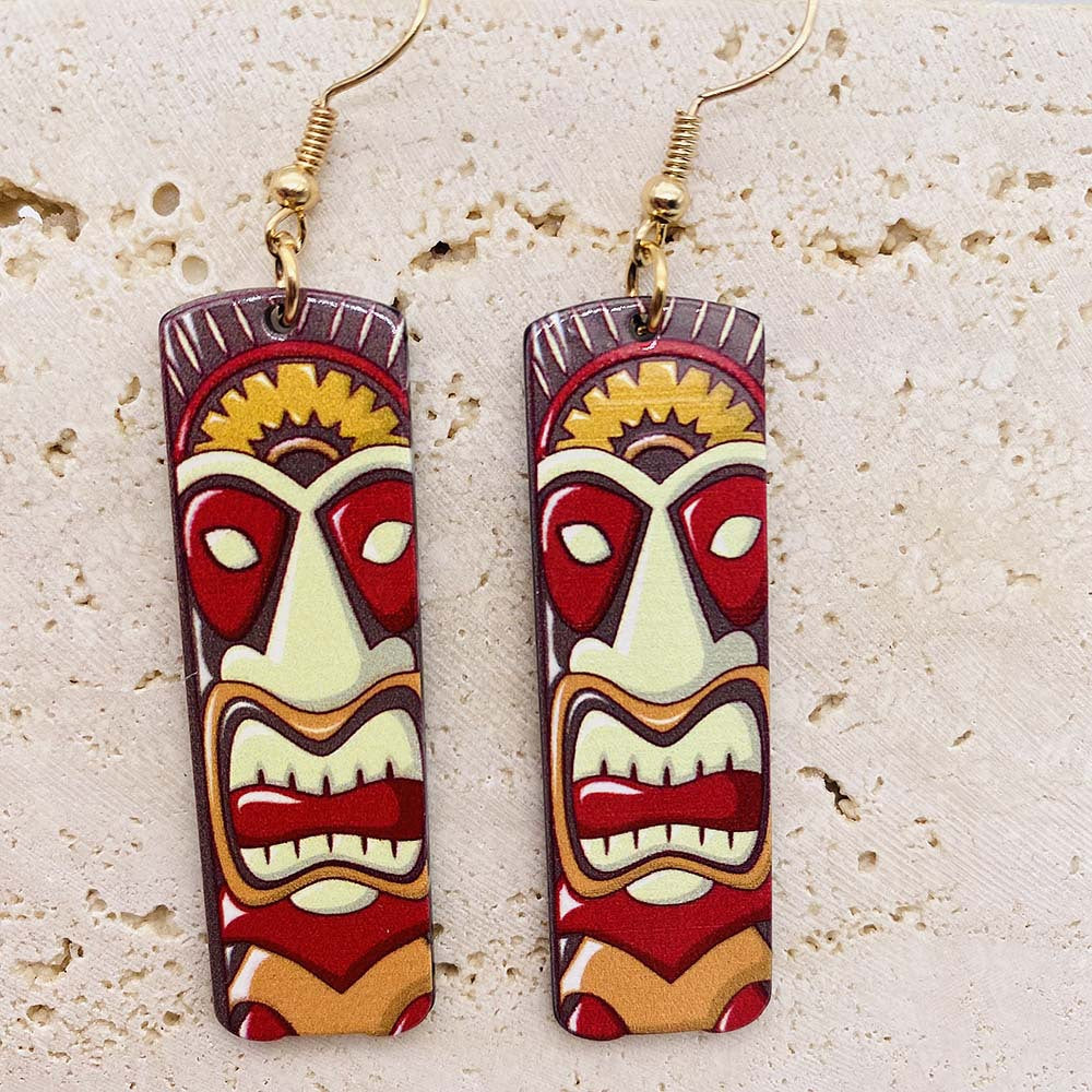 Pendientes acrílicos con estampado de cara pintada al por mayor