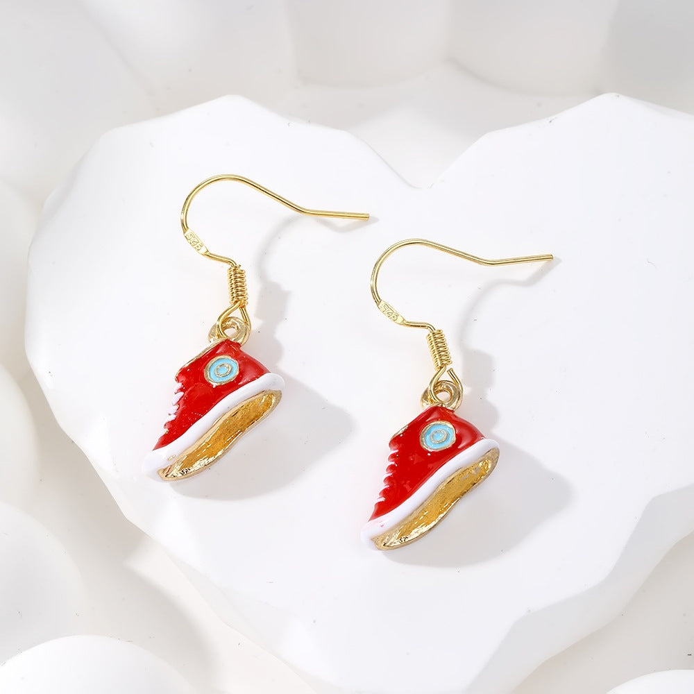 Wholesale 3D Cartoon Guard Boots Alloy Oil Drop Earrings