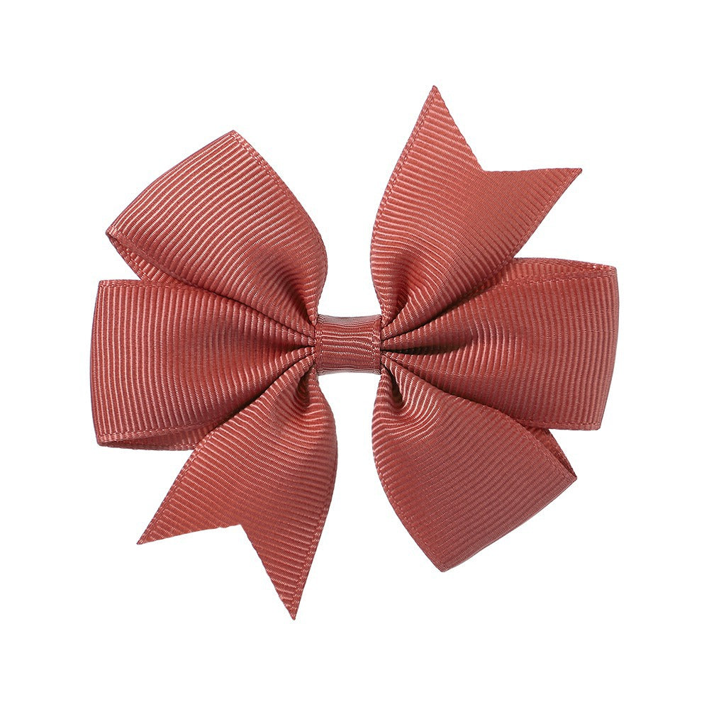 Wholesale 10pcs Handmade Baby Dovetail V Ribbed Ribbon Bow Hairpin