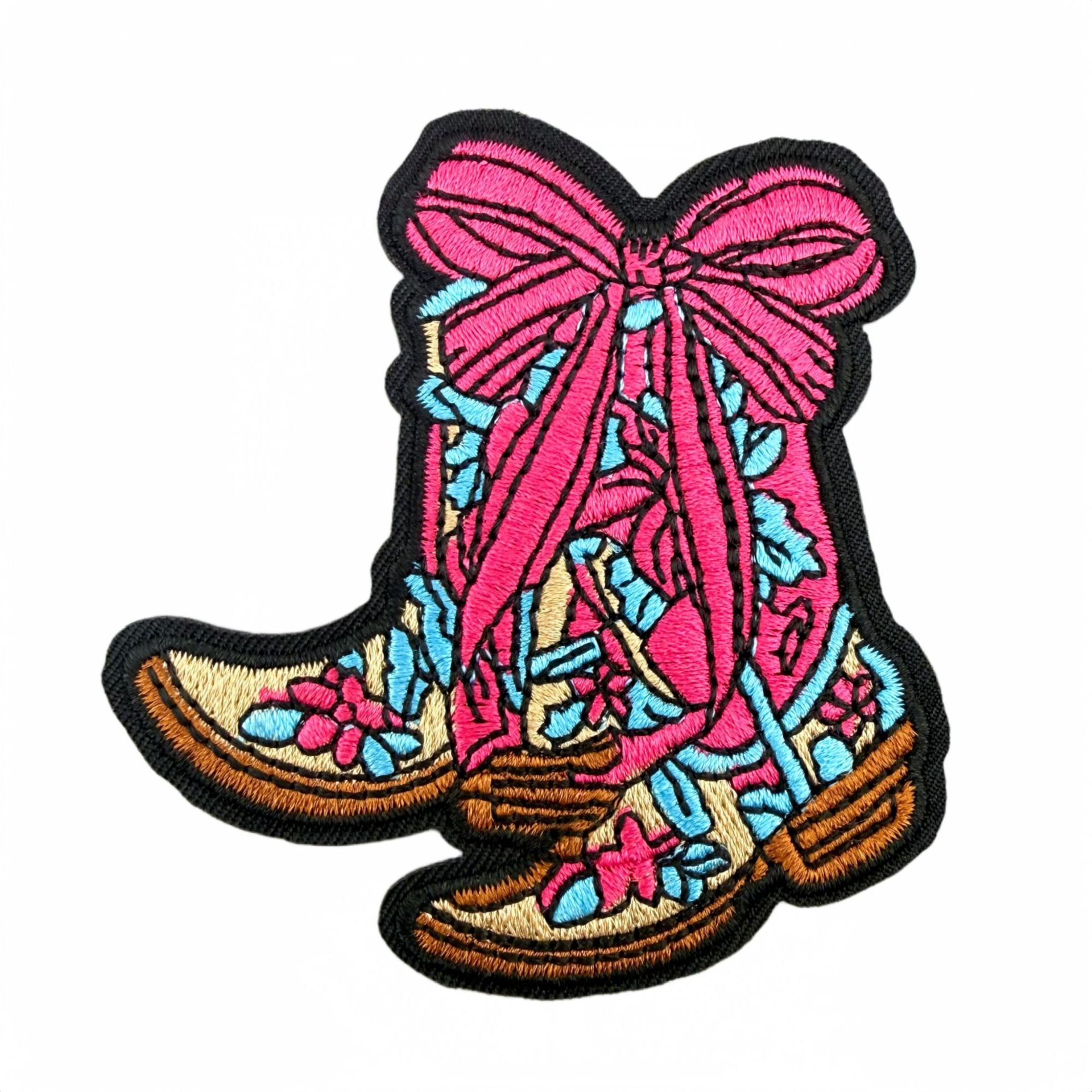 Wholesale Chic Embroidered Patch Set Of 18 Polyester Thread Cowboy Skull Bow Checkerboard DIY Craft Supply For Clothing Decoration