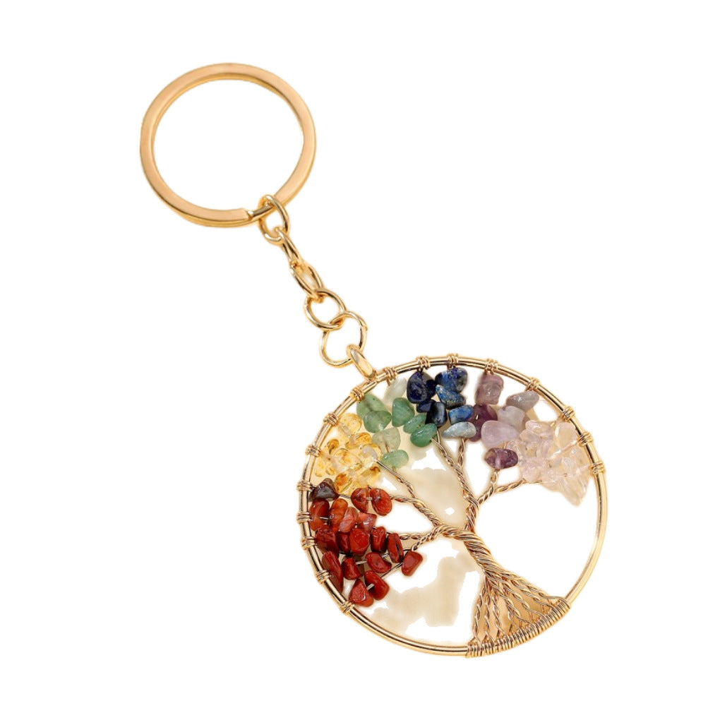 Llavero de metal de color de grava de color al por mayor