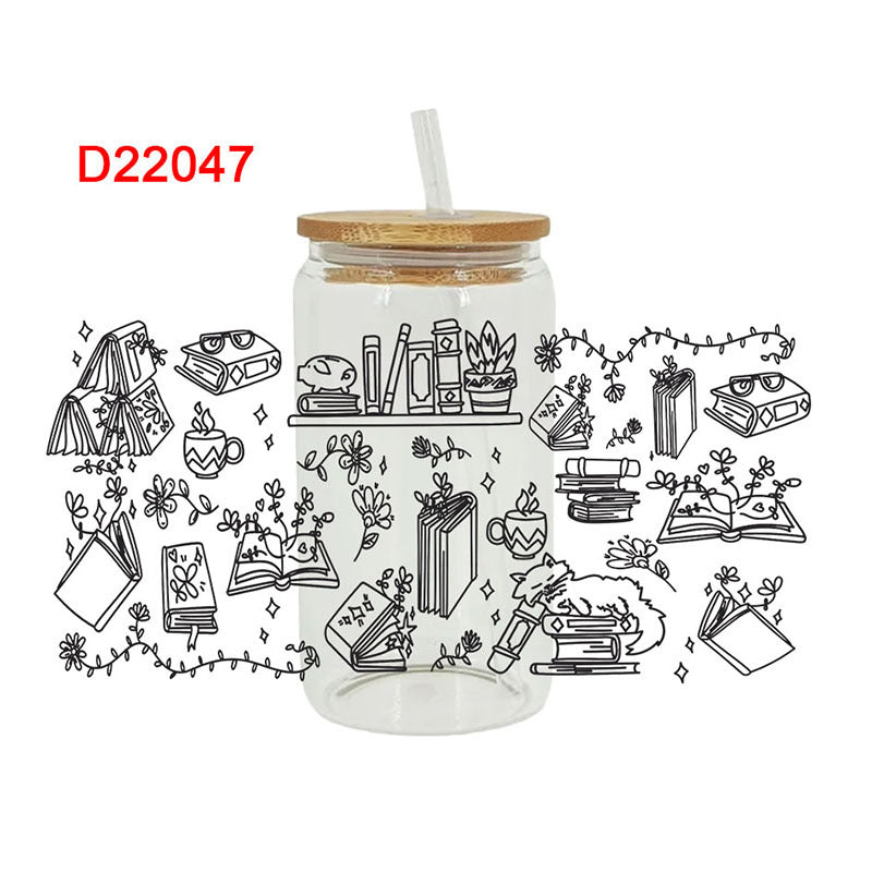 Wholesale Book Bible Bow 16oz Cup UV DTF Wraps