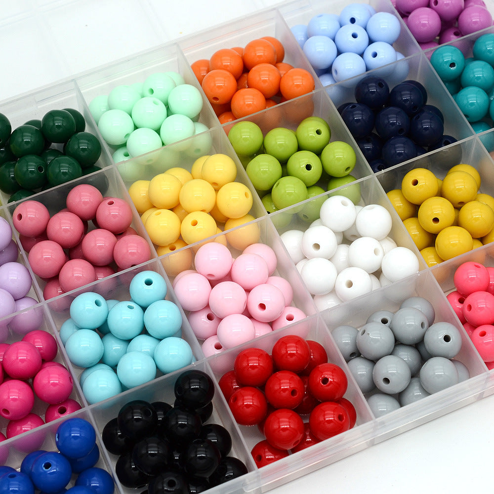 Wholesale Acrylic Iridescent Round Beads 8Mm Mixed Colors DIY Jewelry Making Fashion Accessory Craft Supply For Gifts