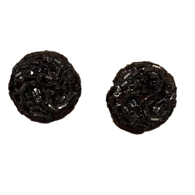 Wholesale Hollow Colored Glass Full Diamond Earrings