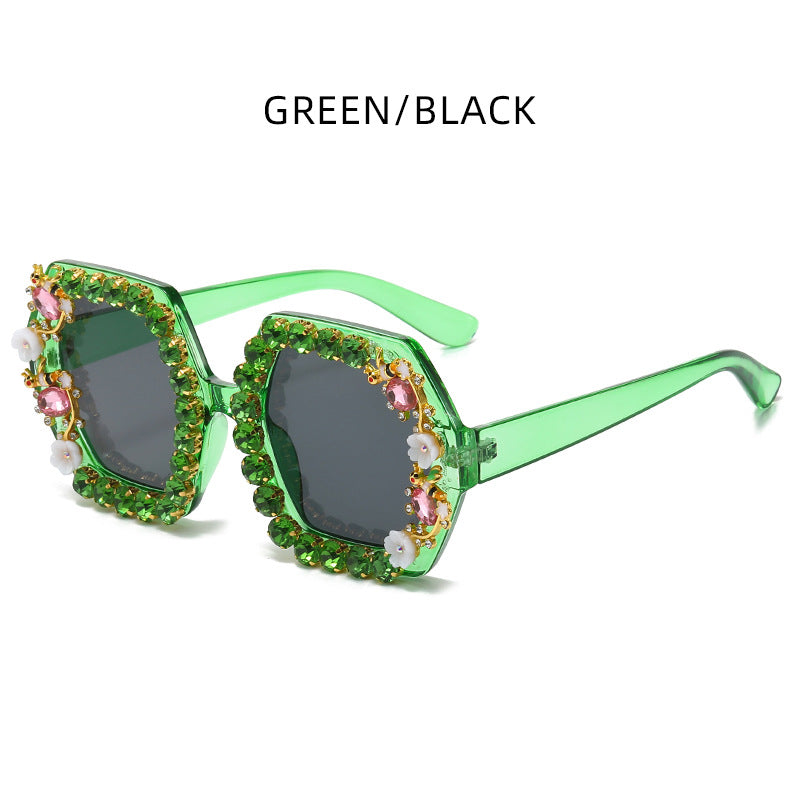 Wholesale Unisex Personalized Diamond Square Frame Sunglasses