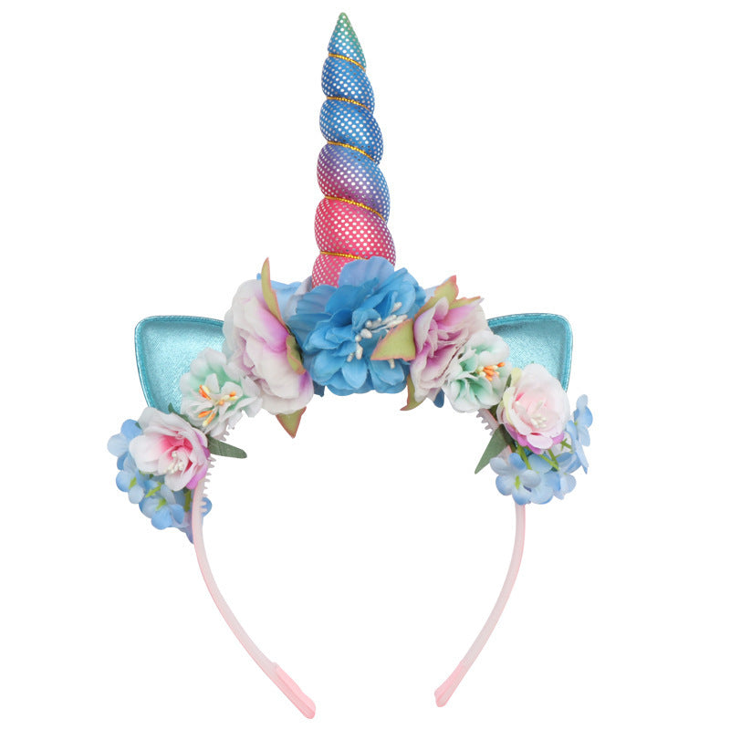 Wholesale Party Dance Unicorn Cat Ear Simulation Flower Headband