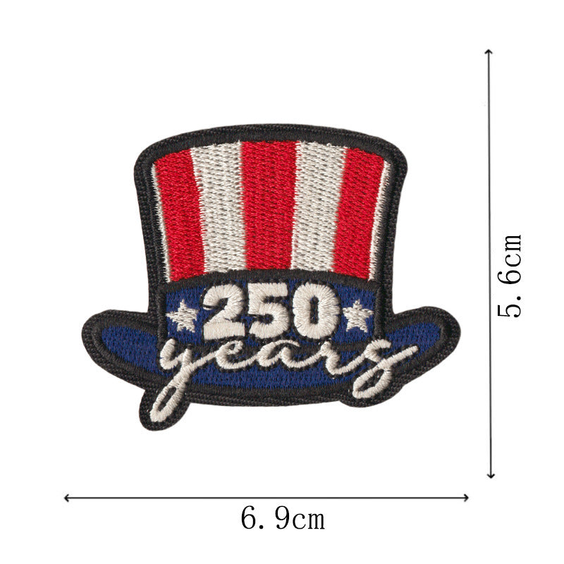 Wholesale Decorative Embroidered Patches 50 Piece Set With Liberty Bell Statue Of Liberty American Flag Design For Towels