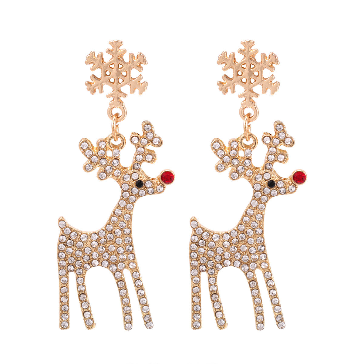 Wholesale Diamond Bell Snowflake Christmas Tree Earrings