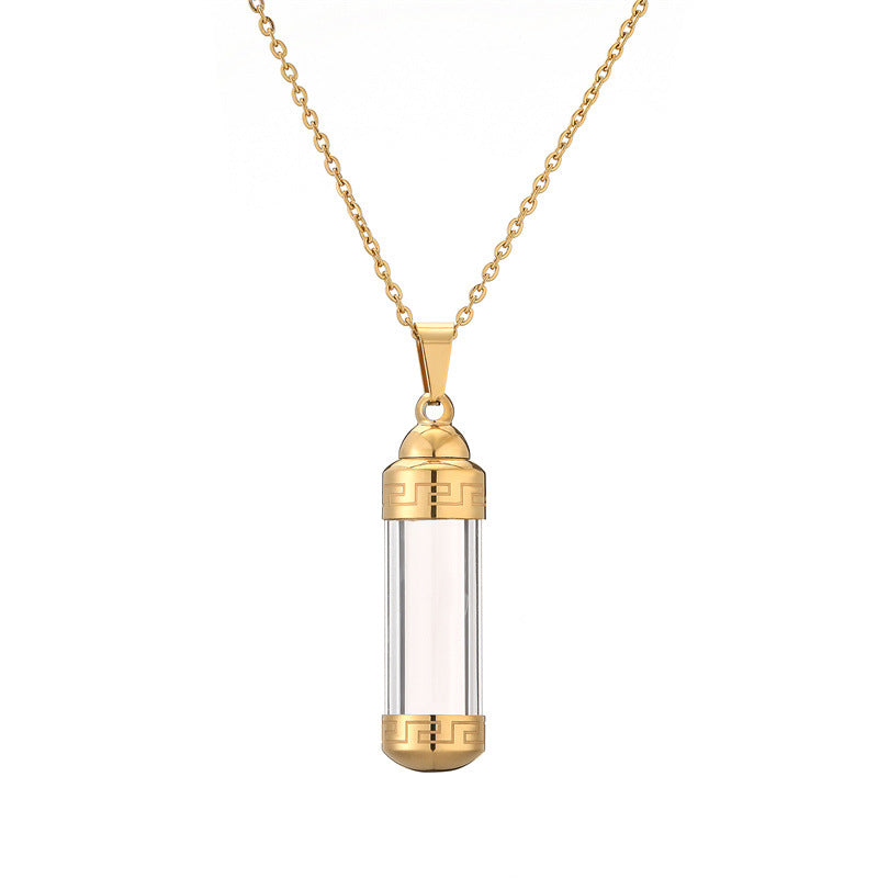 Wholesale Can open perfume bottle pendant stainless steel necklace