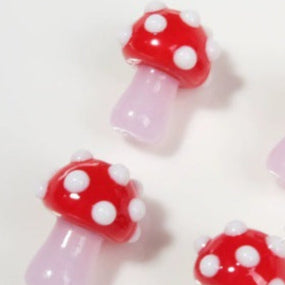 Wholesale Mushroom lamp crafted colored glass contrasting cute loose beads