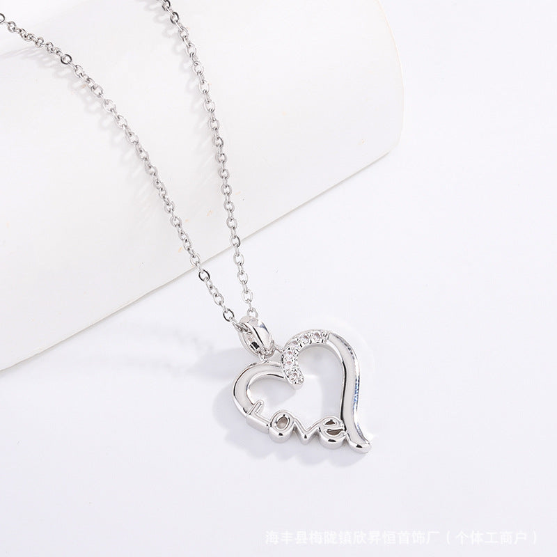 Wholesale Heart-Shaped Titanium Steel Necklace