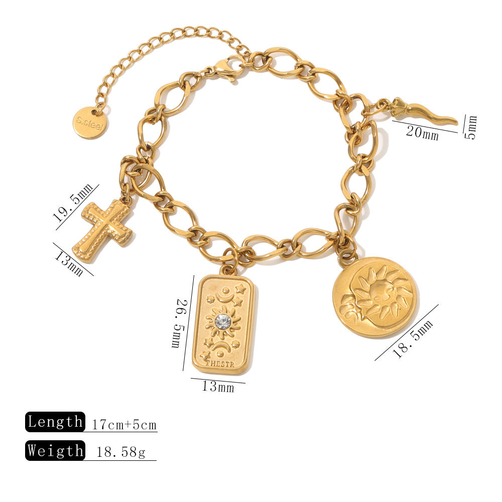 Wholesale Pearl Starfish Moon Cross Pendant Jewelry Bracelet