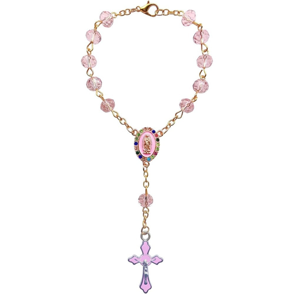 Wholesale Baptismal rose rosary communion finger chain