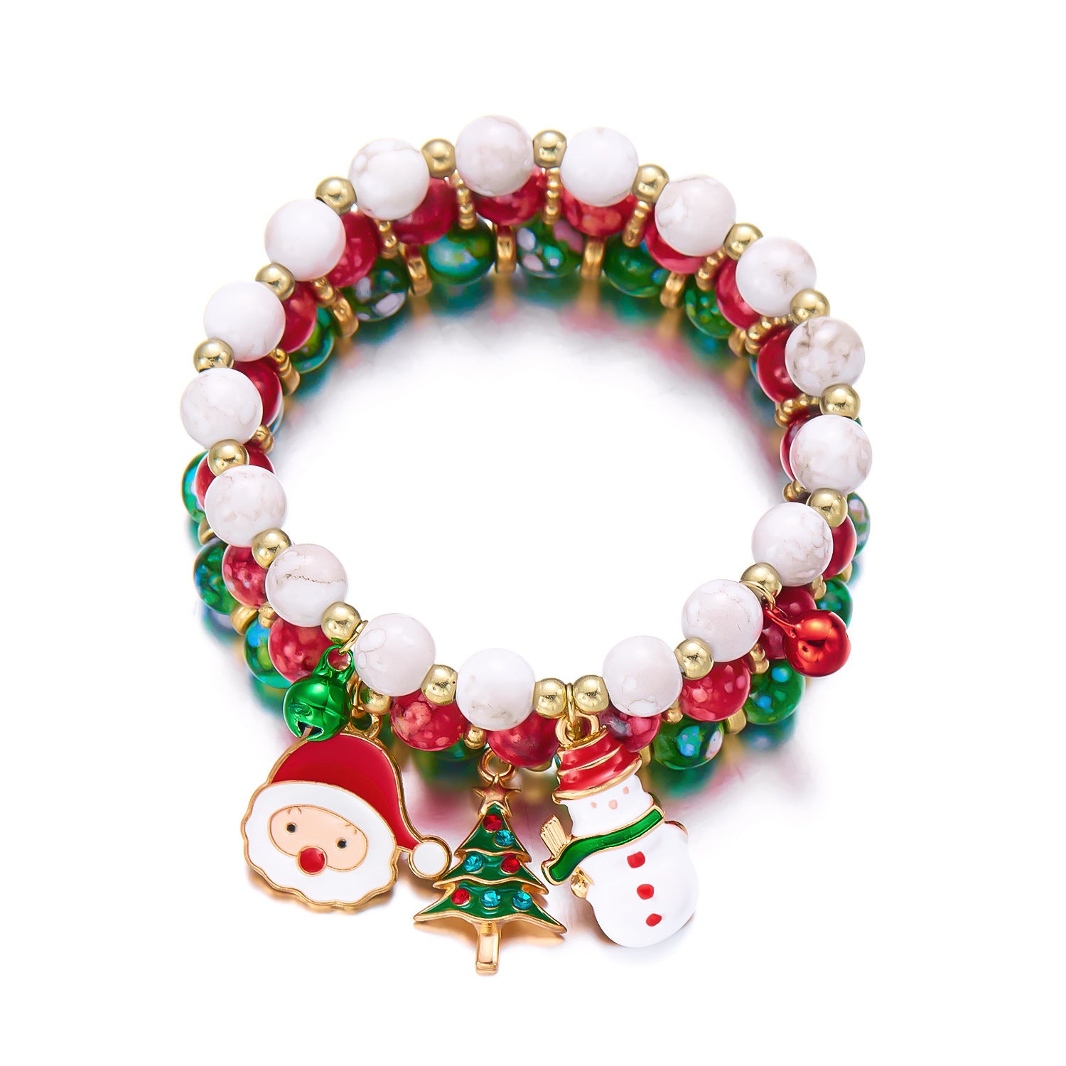 Wholesale Christmas bracelet set snowman beaded bracelet