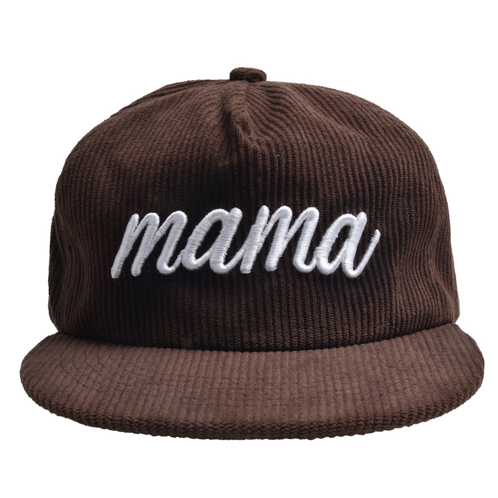 Wholesale Flat Brim Corduroy MAMA Baseball Cap