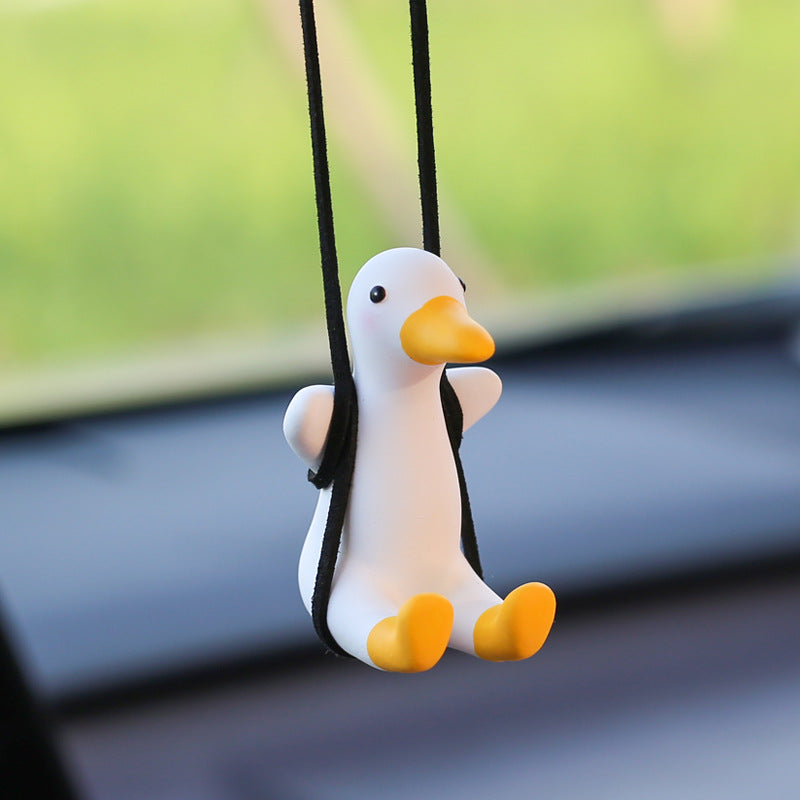 Wholesale Perfume Handmade Gypsum Duck Car Rearview Mirror Pendant