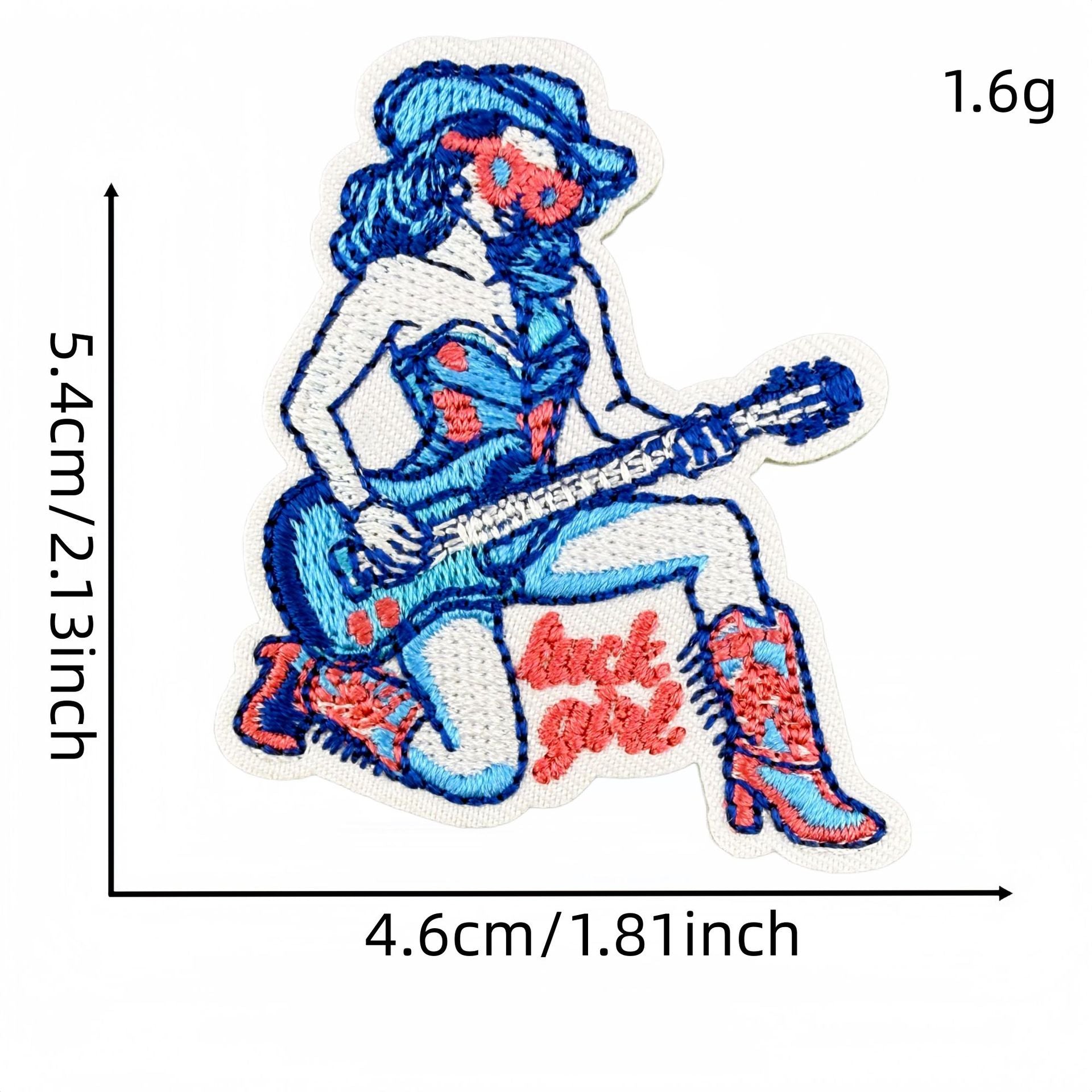 Wholesale Western Cowgirl Embroidered Patches 24 Piece Set Pink Blue Guitar Cow Skull Design DIY Craft Supply For Home Decor And Resale