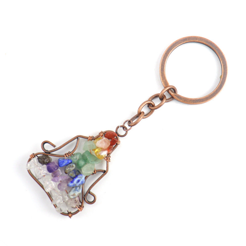 Wholesale Hand-wound Natural Crushed Stone Crystal Amethyst Keychain