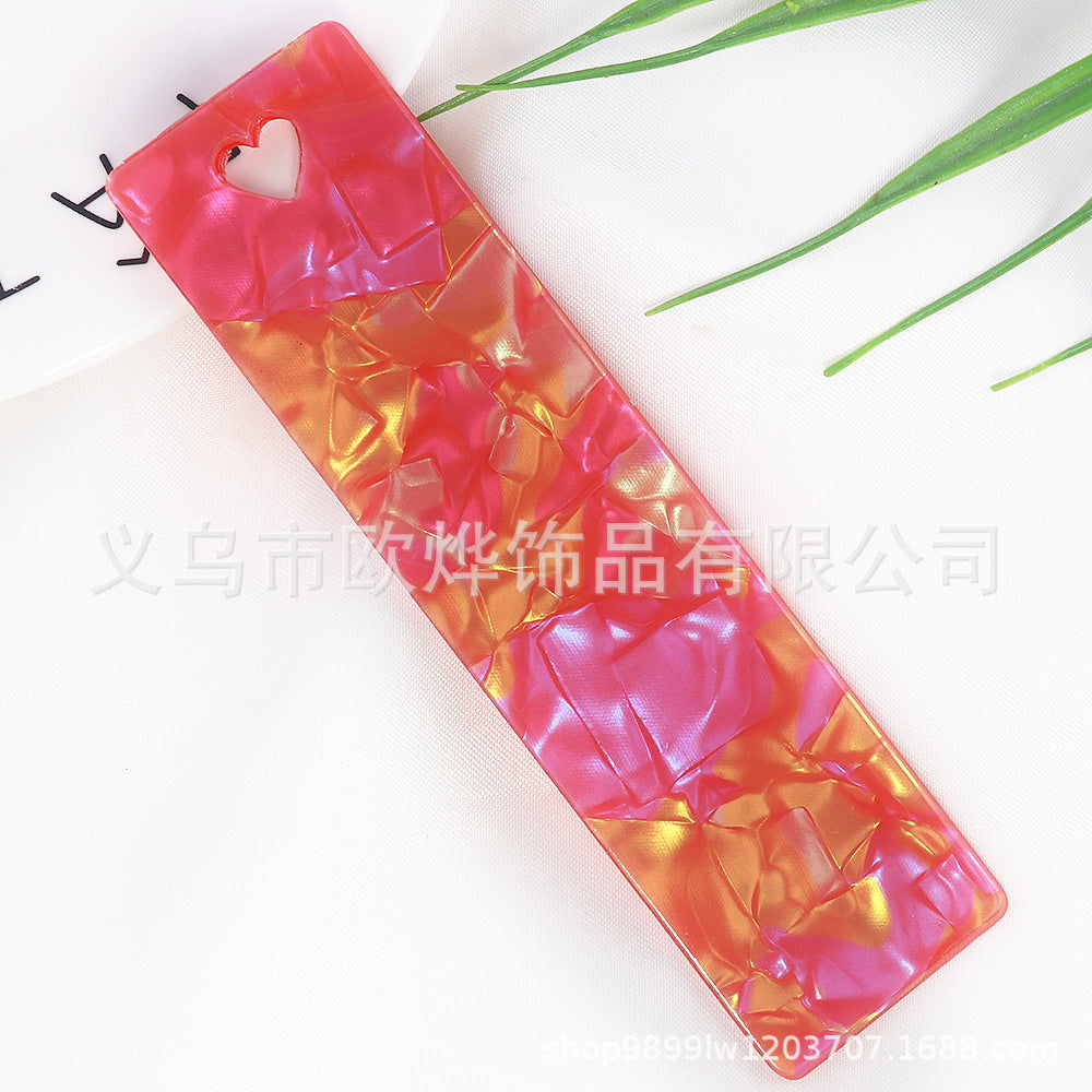 Wholesale 10pcs Texture acrylic peach heart hanging rope bookmark
