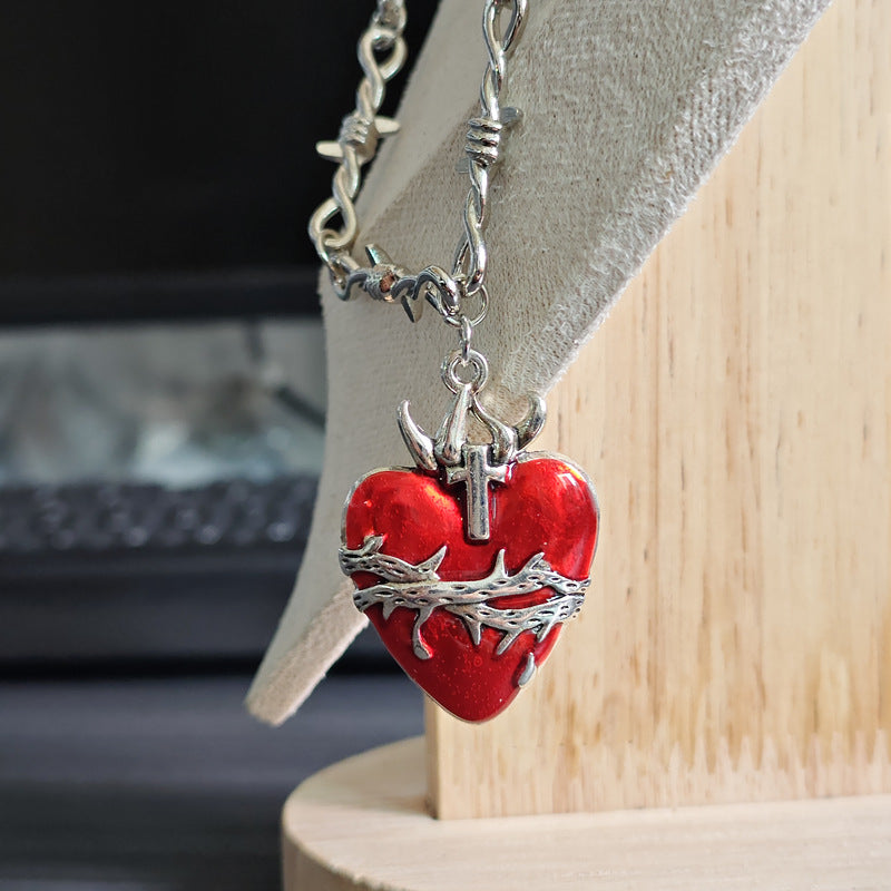 Wholesale Fashion Thorn Chain Striped Oil Drip Love Trend Diy Necklaces