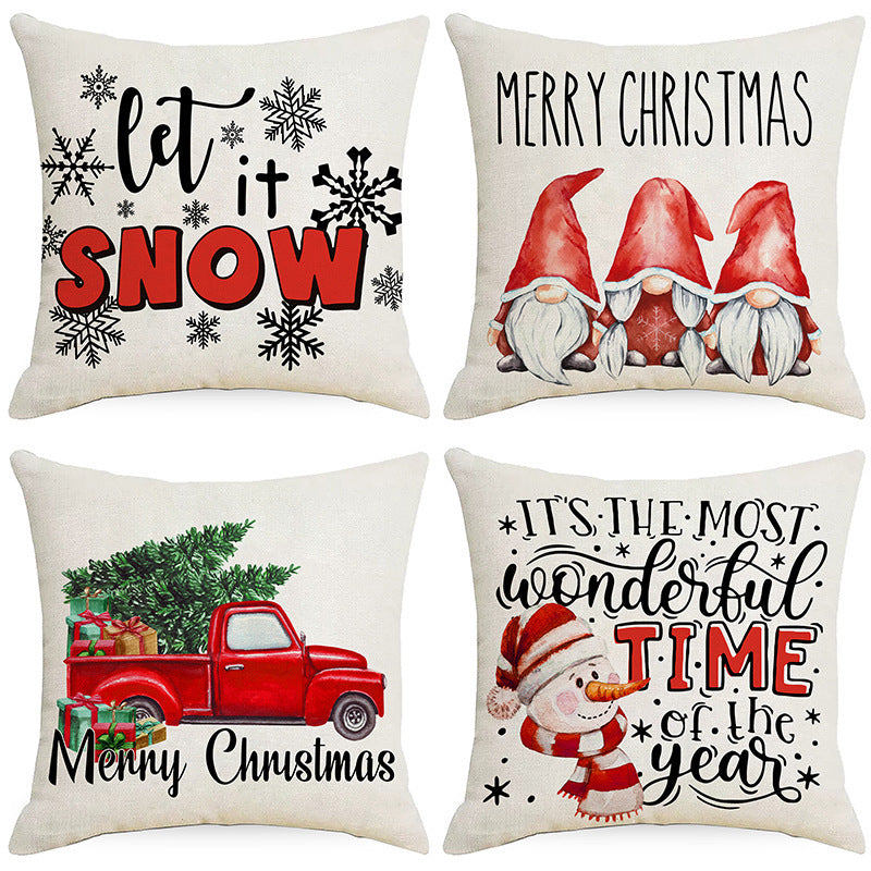 Wholesale Christmas Linen Throw Pillow Cases