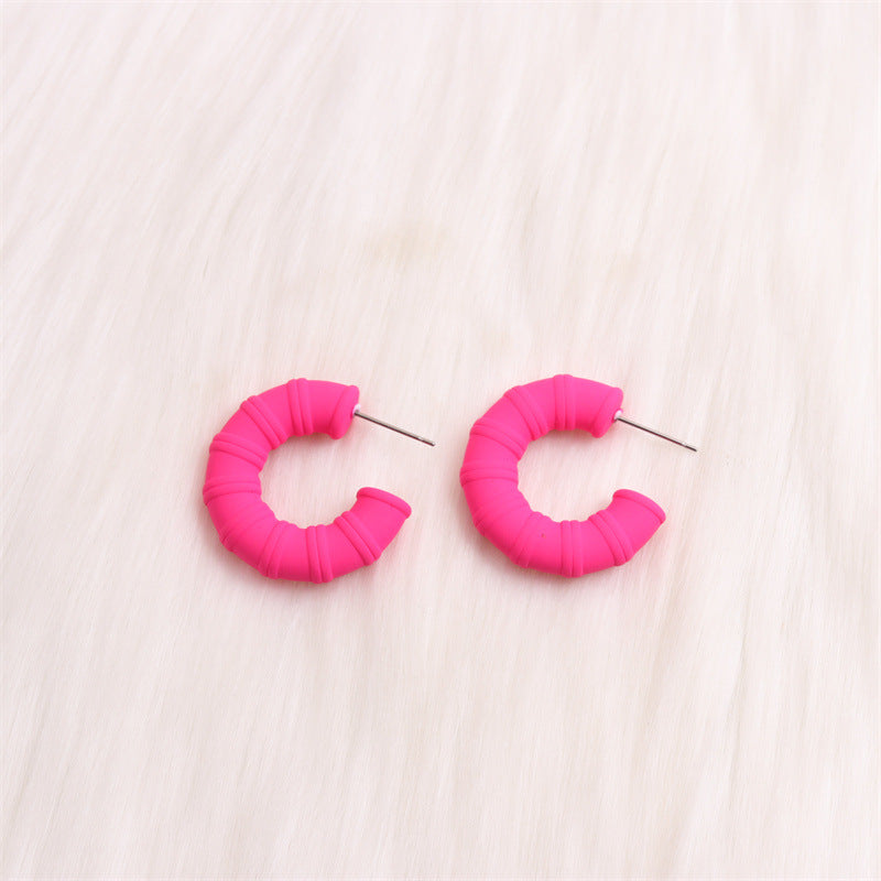 Wholesale Colorful Bamboo C-ring Acrylic Earrings