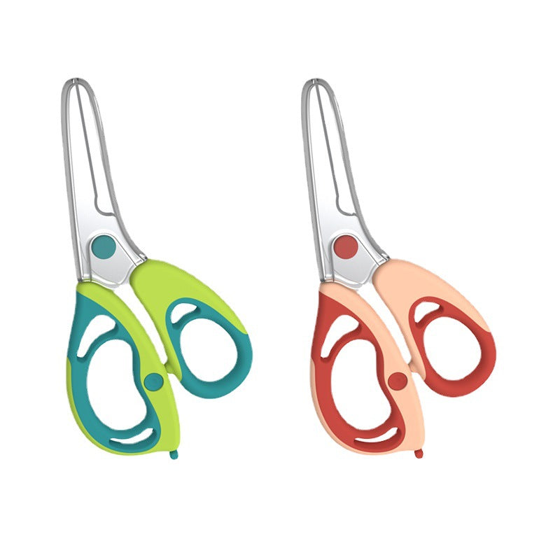 Wholesale Stainless Steel Food Supplementary Scissors Maternal and Baby Supplies