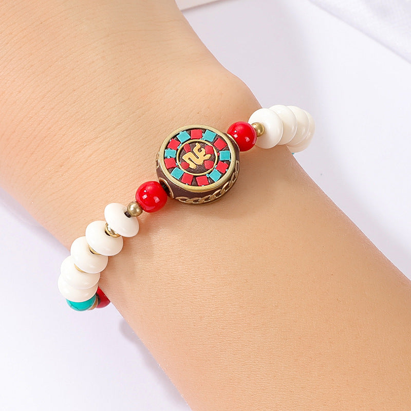 Wholesale Handmade Tibetan Style Ethnic Braided Bracelet Copper Bead Women S Fashion Accessory Gift