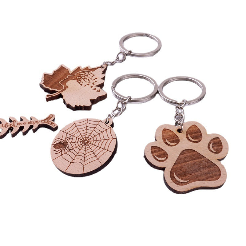 Wholesale Cartoon Cute Wooden Sign Keychain