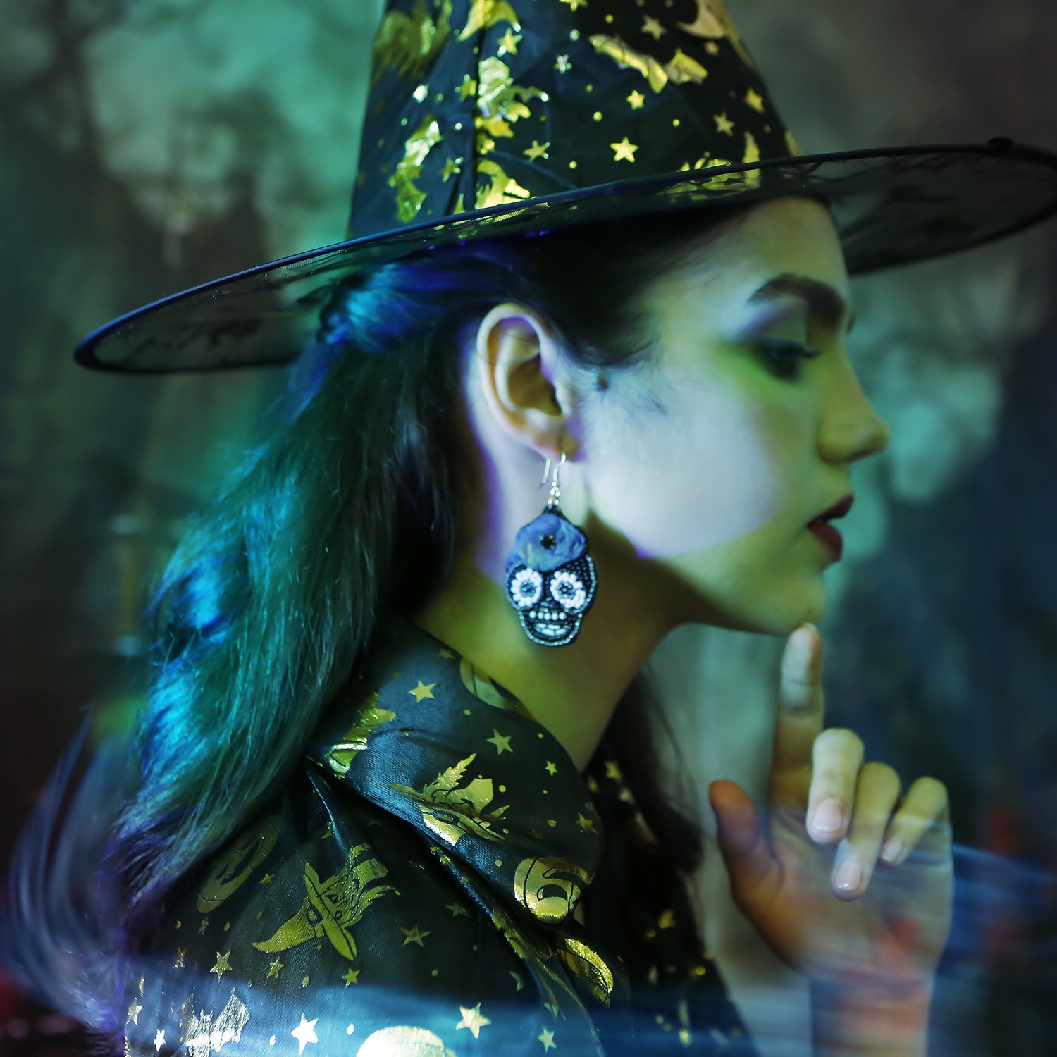 Wholesale DIY Hand-woven Beaded Skull Null Earrings