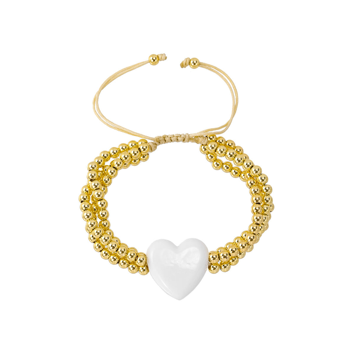 Wholesale Liuli heart-shaped peach heart multi-layer bead weaving bracelet