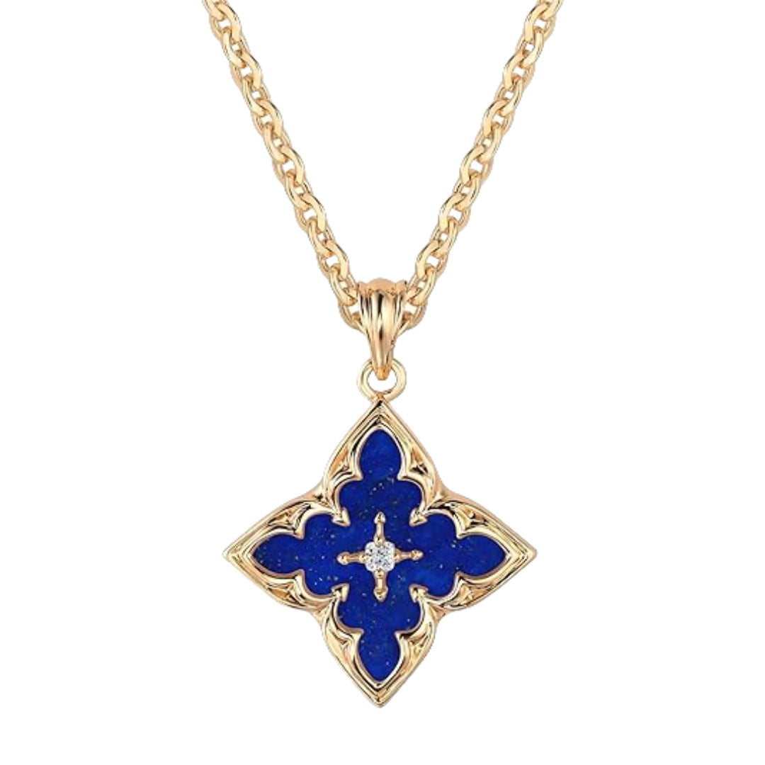 Wholesale  Zircon Pendant Four Leaf Clover Necklace