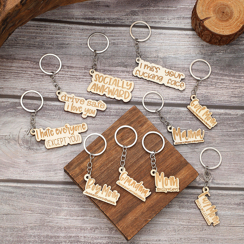 Wholesale Letter Wooden Keychains