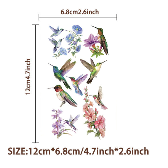 Wholesale 10pcs/pack Cartoon Watercolor Bird Tattoo Waterproof Party Party Gift Funny Fun Face Stickers Cross-border