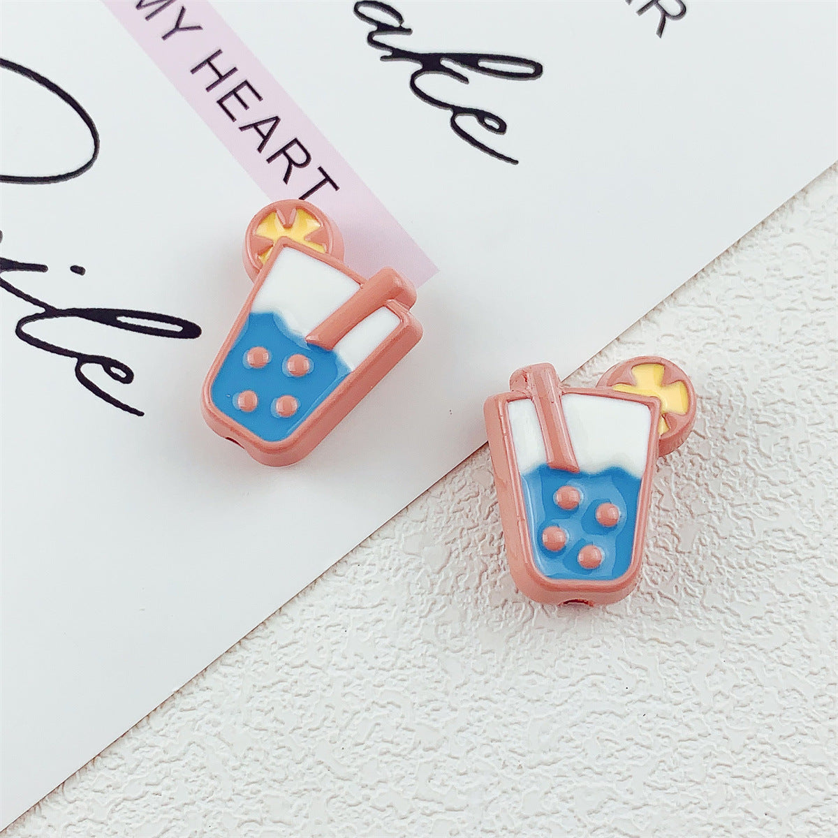 Wholesale 10pcs double-sided drip oil juice cup milk tea cup acrylic beads