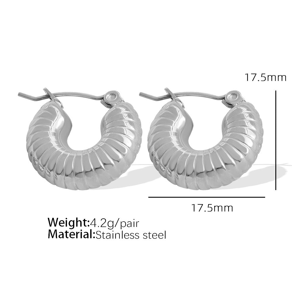 Wholesale Niche Diamond Geometric Horn Thread Earrings