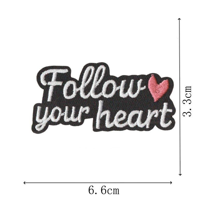 Wholesale Cartoon English Quote Embroidered Patches Set Of 10 Heat Activated Adhesive Back Decorative Craft Supply For Clothing Bags Towels Everyday DIY Accessory Boutique Resale Gift