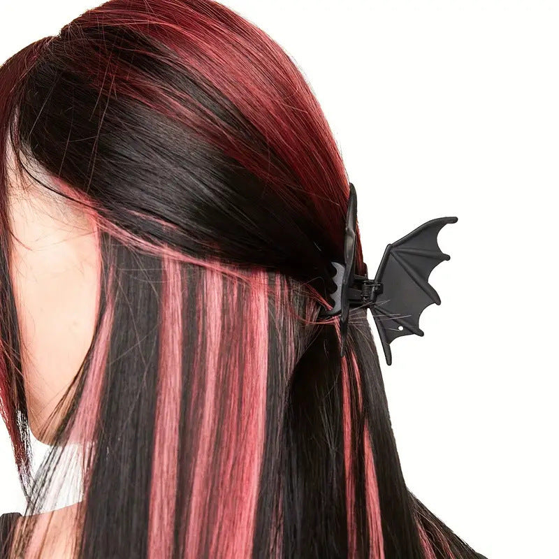 Wholesale Metal Matte Black Bat Clip Funny Hair Clip Girl Simple Half-Tied Back Head Hair Shark Clip