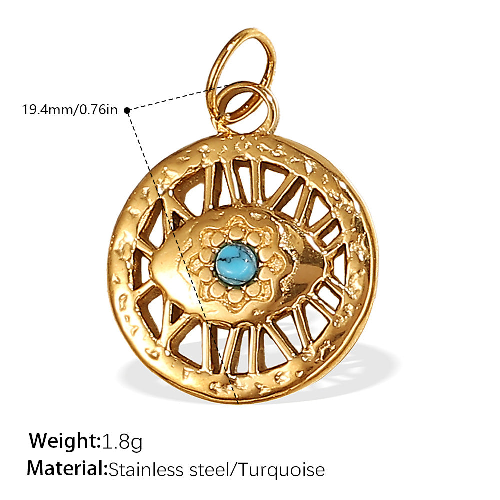 Wholesale Stainless steel 18K gold-plated palm eye pendant