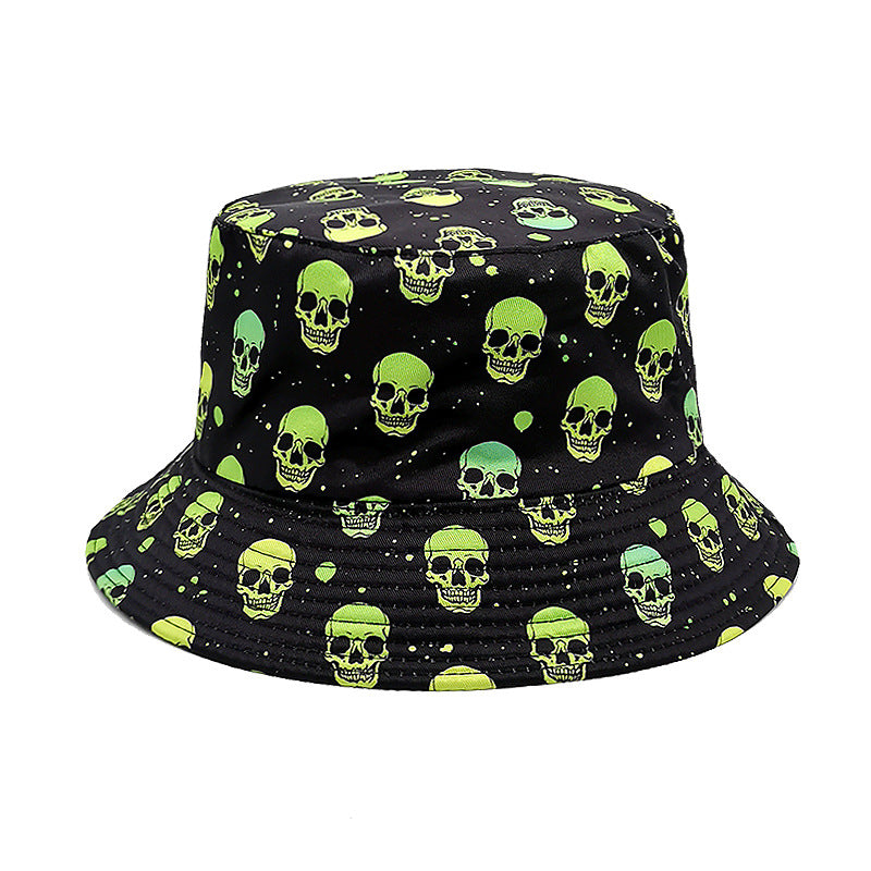 Sombrero de cubo de estampado de calavera de algodón al por mayor