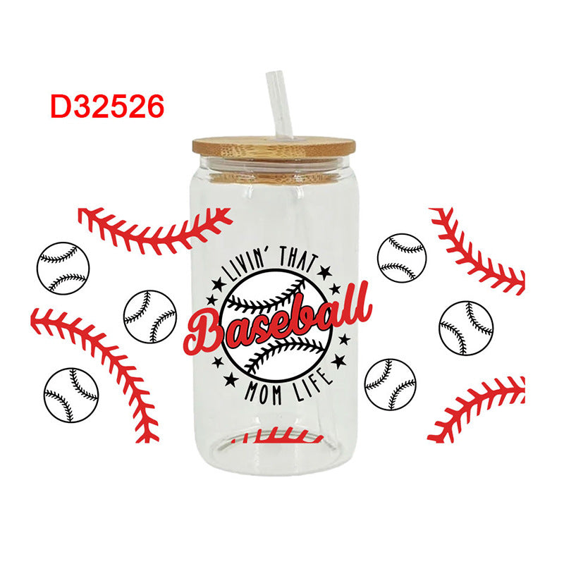Wholesale Baseball Bow Series  16oz Cup UV DTF Wraps