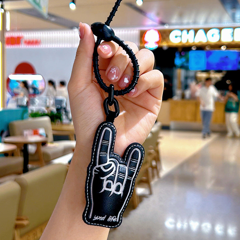Wholesale Creative Cartoon Leather Pendants, Emoticons, Cat Keychains