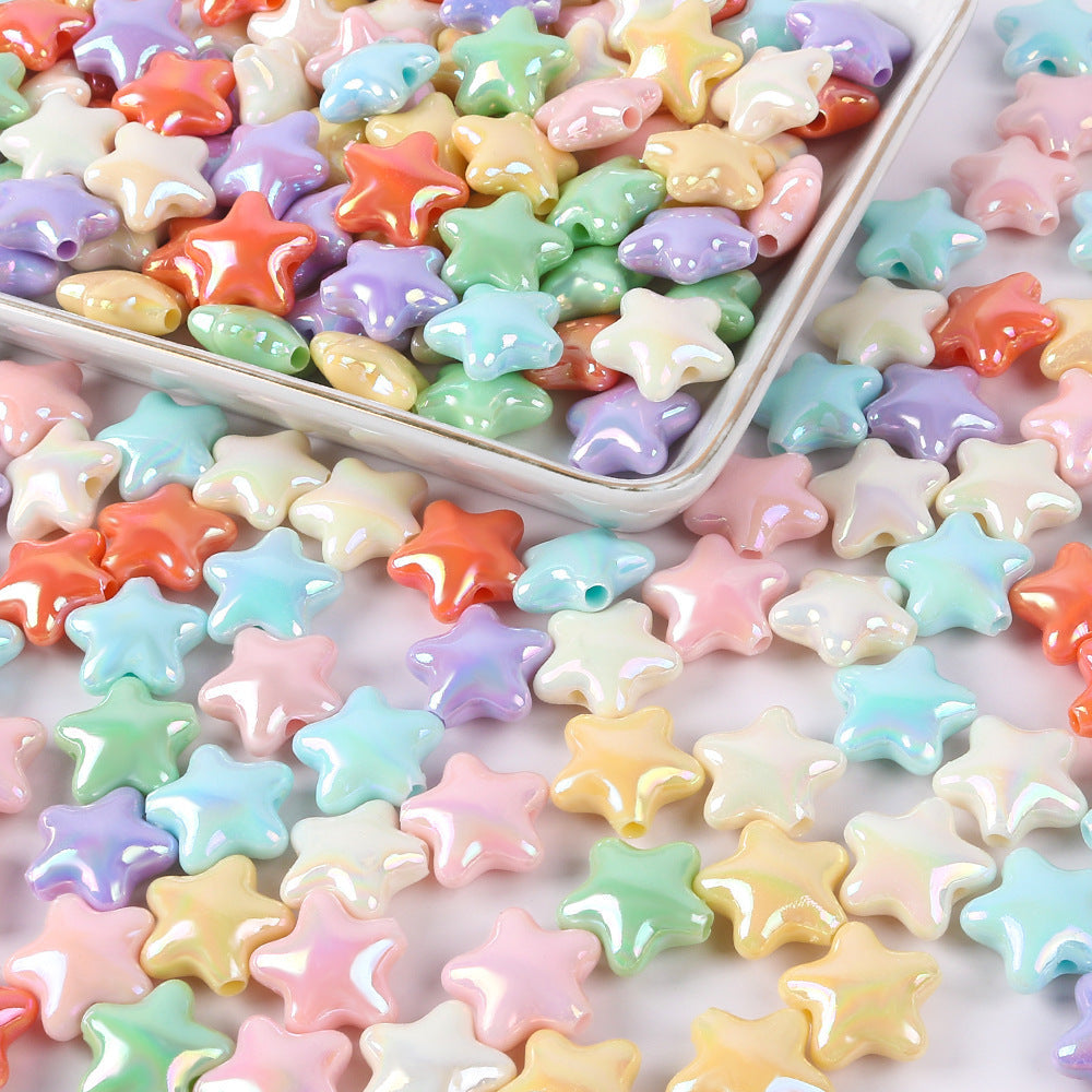 Wholesale 10pcs Cute Star Five-Pointed Star DIY Acrylic Beads Colorful Versatile Accessories