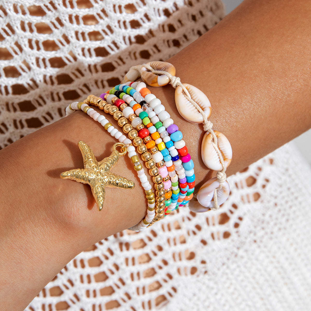 Wholesale Bohemian Beach Vacation Style Multicolor Beaded Bracelet