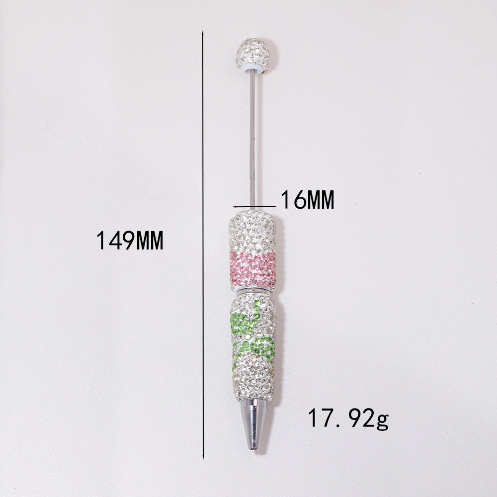 Wholesale 5pcs Tulip Full Diamond Heavy Soft y Ballpoint Fancy Beadable Pens