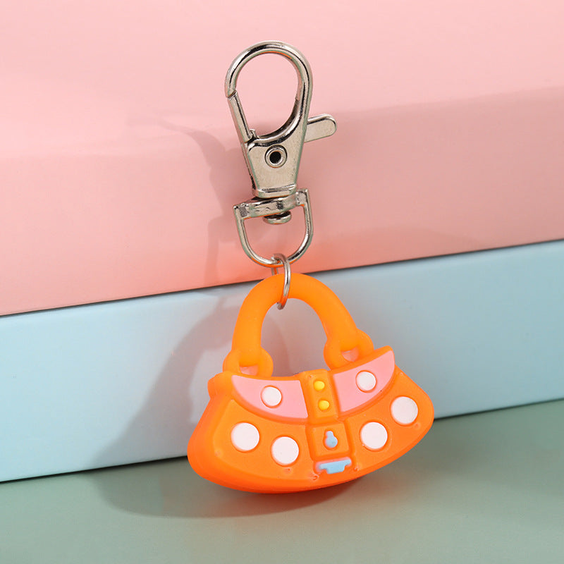 Wholesale Cartoon Soft Rubber Mini Handbag Keychain