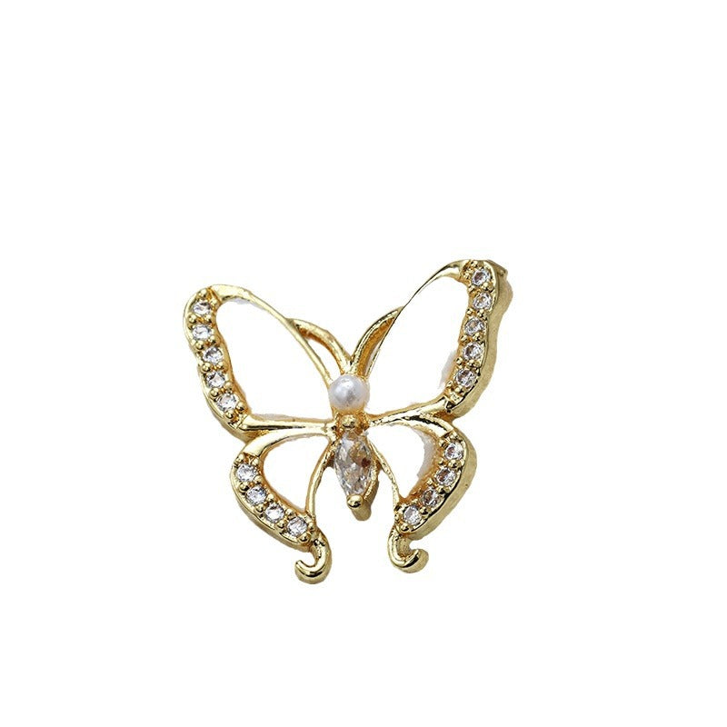 Wholesale Fashion Personality High-grade Copper Gold-plated Color Zirconium Butterfly Diy Necklace Pendant