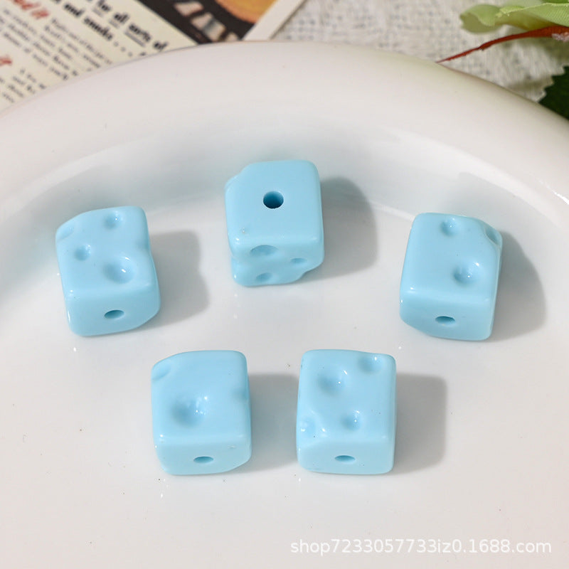 Wholesale 5pcs/pack  Dopamine Cheese Cubes Loose Acrylic Beads