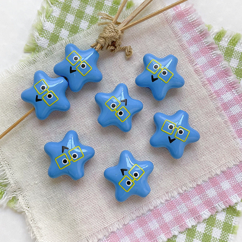 Wholesale 10pcs of auxiliary material printed square Acrylic Beads OLY Exclusive